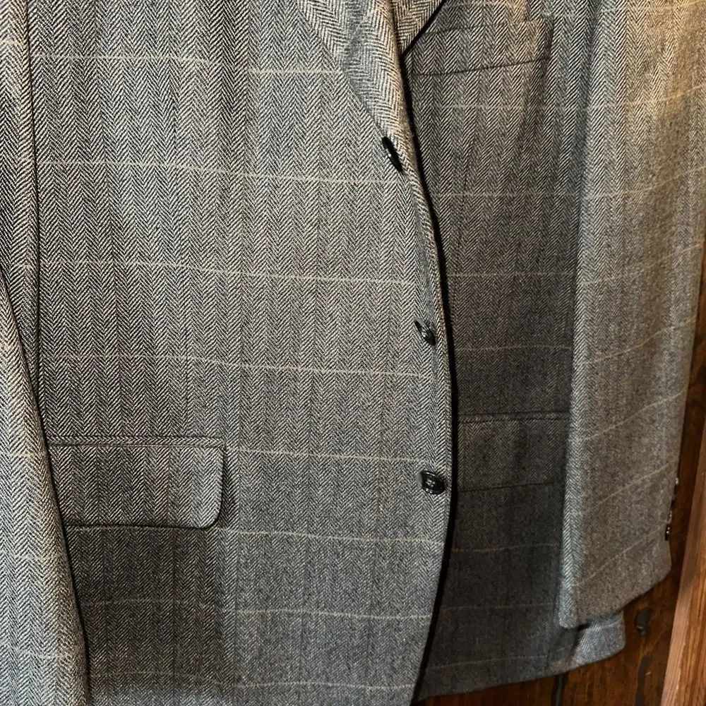 Braewick Mansour Men's 46R Sport Coat Jacket Blazer Brown‎ 100% Wool WUC